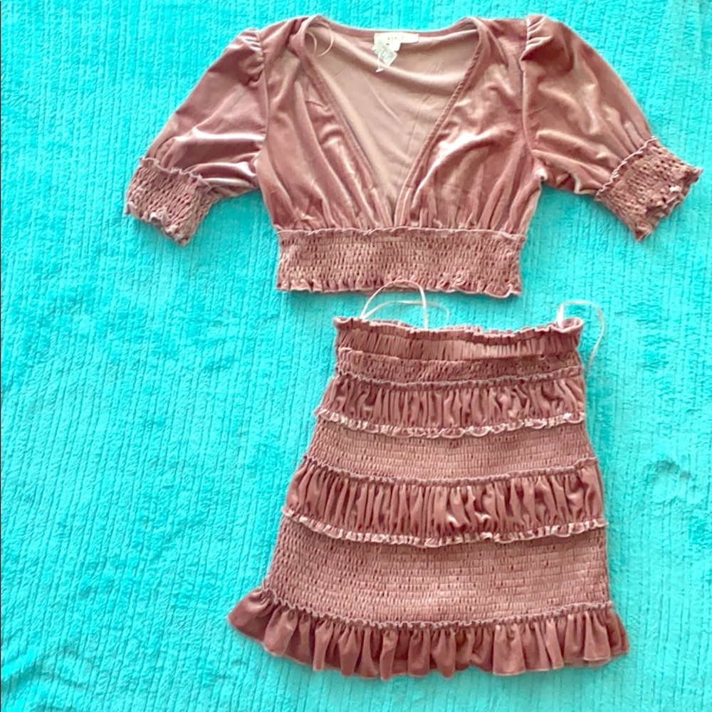 Size medium two piece crop/ skirt set